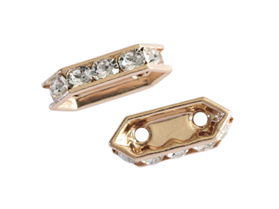 Swarovski Steg 2fach Crystal Rosegold